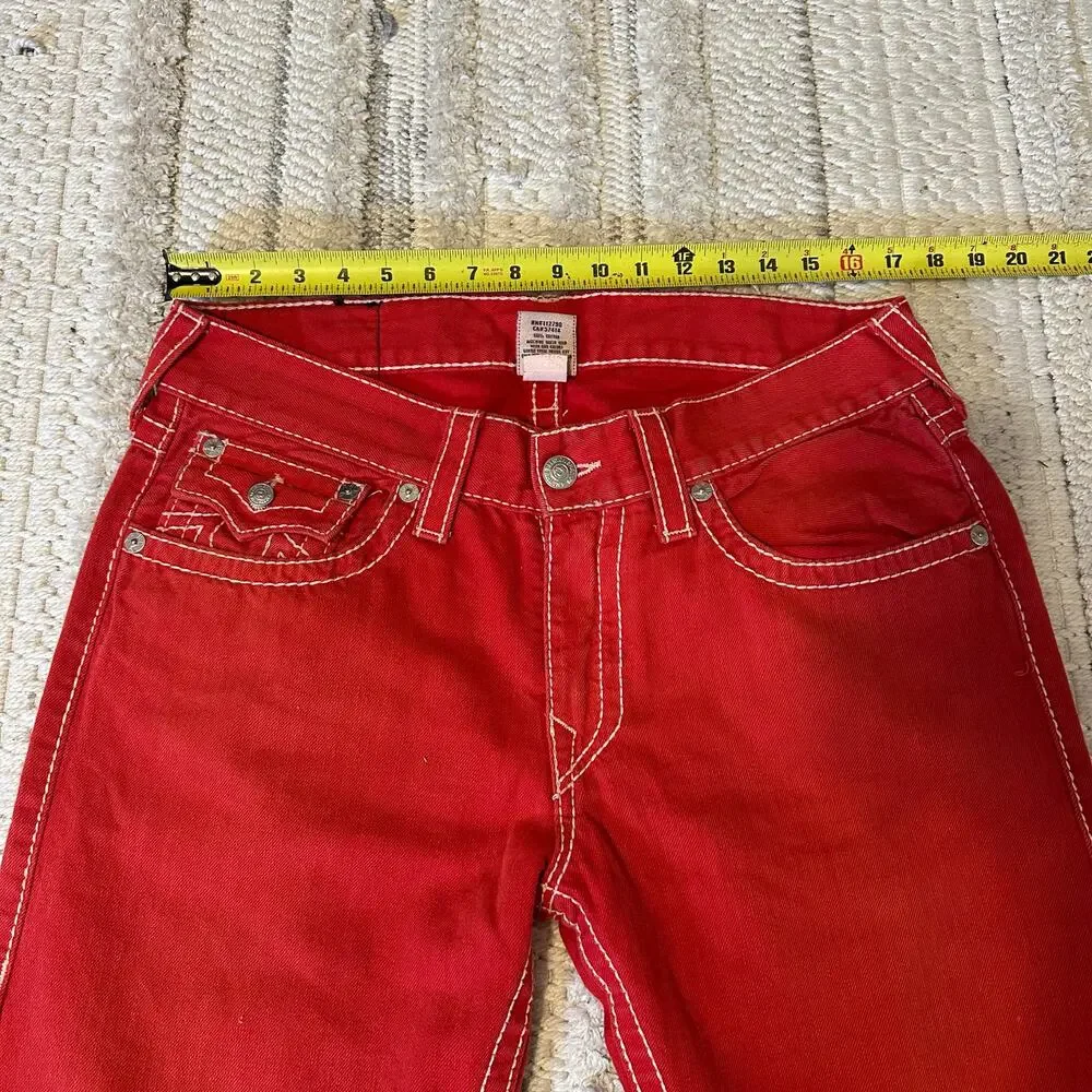 TRUE RELIGION Men's Straight Leg Jeans Size 33 In Red